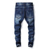 Individuality Patch Splice Men's Jeans Mid Waisted Straight Pants